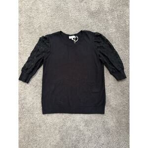 Black Cotton Lace Sleeves Sweater Small J Society NWT Womens